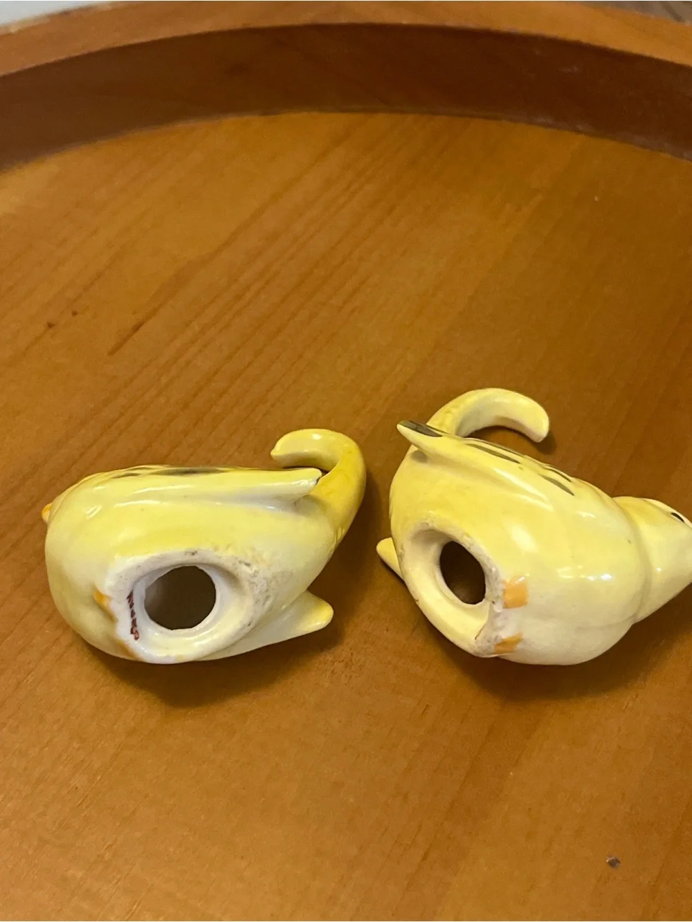 Yellow Ceramic Bird Figurine Salt & Pepper Shakers